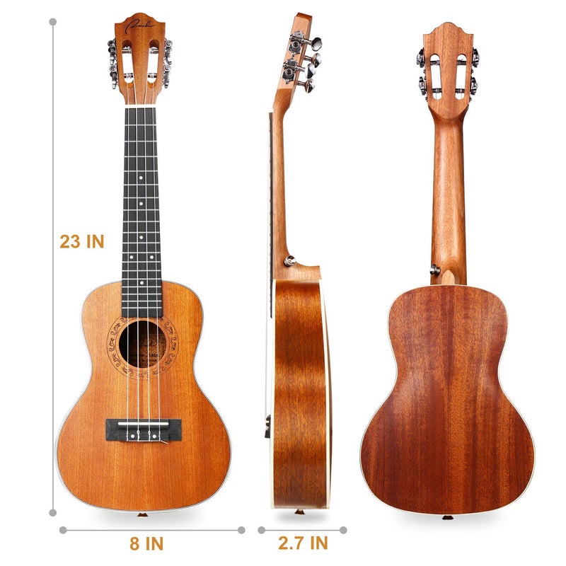 Ranch Concert Ukulele 23 inch Classical ukelele Instrument with Online 12 Lessons Professional Beginner Ukalalee Starter Pack Bundle Ukele Gig bag - Image 2